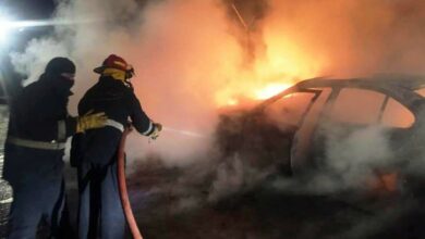 إخماد حريق داخل سيارة في الغبيري 112112