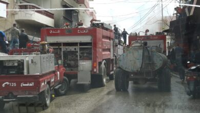 حريق داخل ثلاث محلات للأدوات الكهربائية في الشهابية 112112