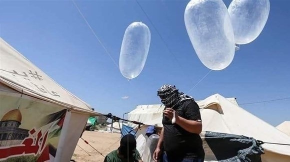 غزة تستأنف حراكها الليلي وتطلق البالونات الحارقة ردًا على أحداث القدس 112112