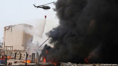 حريق اندلع بأرض خالية في حرم مرفأ بيروت والتحقيق جار لمعرفة أسبابه 112112