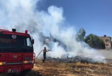 حريق شبّ في أعشاب في النبي أيلا 112112