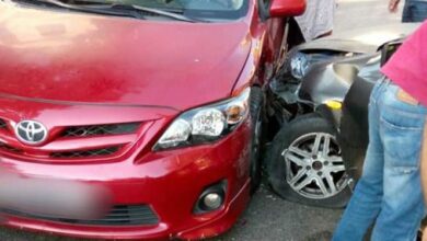 تصادم بين سيارتين على أوتوستراد حالات تسبب بوقوع جريح وازدحام مروري 112112