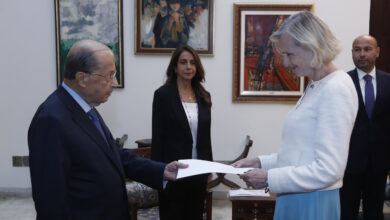 الرئيس عون تسلم أوراق اعتماد سفيرة السويد السفيرة آن ديسمور 112112