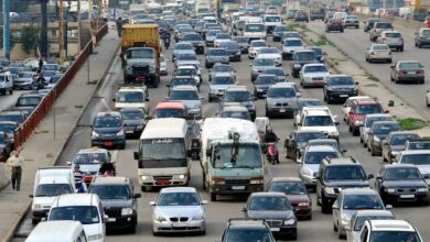 حركة المرور كثيفة على طريق انفاق المطار 112112