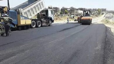 أعمال تزفيت على أوتوستراد البالما المسلك الشرقي وتحويل السير الى الطرقات الفرعية 112112