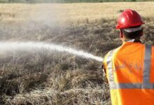 حريق في أعشاب وحقل من القصب وآخر من القمح في التبانة-طرابلس 112112