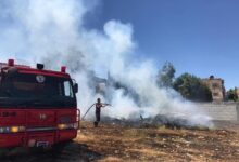 حريق شبّ في أعشاب في مجدل عنجر 112112