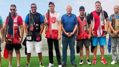 أكرم حمادة يفوز بكأس بطولة الرماية من الحفرة الأولمبية حيث أصاب 41 طبقًا من 50 112112