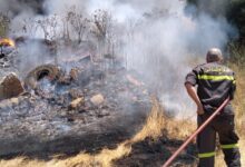 حريق أعشاب و قصب و إطارات في الدورة 112112