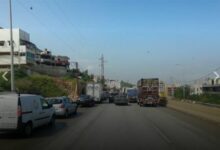قطع السير على أوتوستراد القلمون 112112