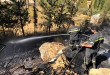 حريق شبّ في أعشاب في رأس العين 112112