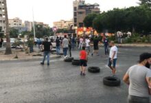 إقفال دوار مرجان في صيدا احتجاجا على انقطاع الكهرباء 112112