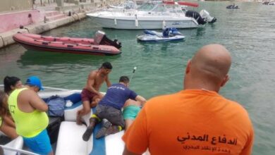 إصابة شخص جراء سقوطه عن زورق سياحي في ميناء جبيل 112112