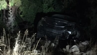 عمشيت: سقوط سيارة داخل إحدى العقارات 112112