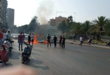 قطع السير على طريق الحمرا باتجاه جسر الرينغ 112112
