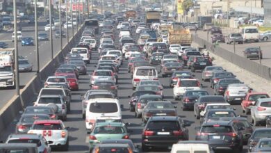 قطع السير عند مستديرة السفارة الكويتي 112112