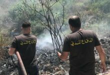 حريق شبّ عند جدار أرزي الزهراني 112112