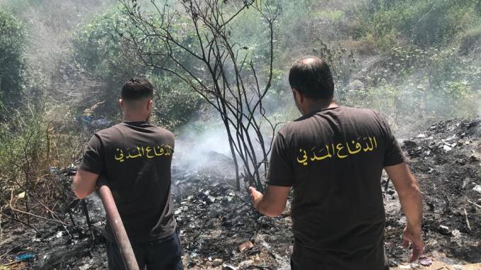 حريق شبّ عند جدار أرزي الزهراني 112112