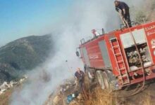 إخماد حريق أعشاب وأشجار مثمرة وحرجية في الفرديس 112112