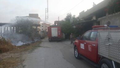 حريق شبّ داخل سوبرماركت في الجاموس 112112