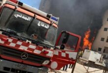 إخلاء السكان من مبنى في بئر حسن بسبب حريق شبّ داخل غرفة للتغذية الكهربائية 112112