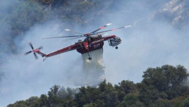 سقوط طائرة إطفاء أثناء إخماد الحرائق بولاية قهرمان مرعش في تركيا 112112