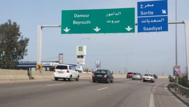 قطع السير على أوتوستراد الجية باتجاه الجنوب 112112