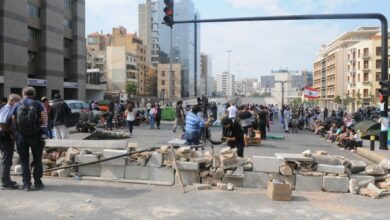 قطع السير على أوتوستراد البداوي محلة الأكومي بالإتجاهين 112112