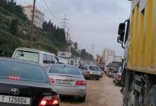 قطع السير على أوتوستراد البالما بالإتجاهين 112112