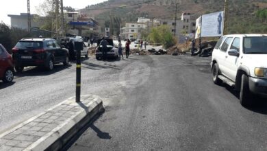 قطع السير على أوتوستراد الجية المسلك الغربي 112112