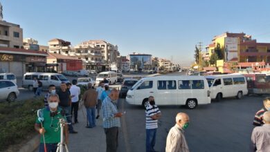 قطع مدخل بعلبك احتجاجًا على أزمة المحروقات 112112
