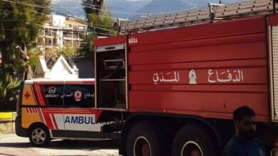 إخماد حريق في مطعم على أوتوستراد السيد هادي نصر الله 112112