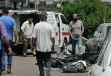 جريح نتيجة حادث صدم محلة الطيونه 112112