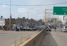 قطع السير على أوتوستراد البالما طرابلس بالإتجاهين 112112