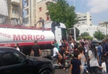 صيدا: إشكال كبير في منطقة القياعة بعد اعتراض الأهالي صهريج مازوت 112112