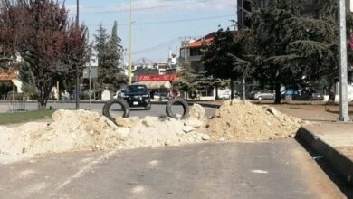 قطع السير على أوتوستراد الناعمة بالإتجاهين 112112