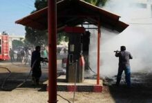 حريق شبّ داخل محطة للوقود في الكفاءآت 112112