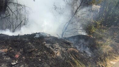 حريق شبّ في أعشاب في عين وزين 112112