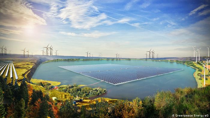 An illustration of a proposed renewable energy lake (Greenpeace Energy eG)