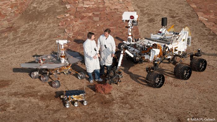 Landung Marssonde Pathfinder mit dem Rover Sojourner (NASA/JPL-Caltech)