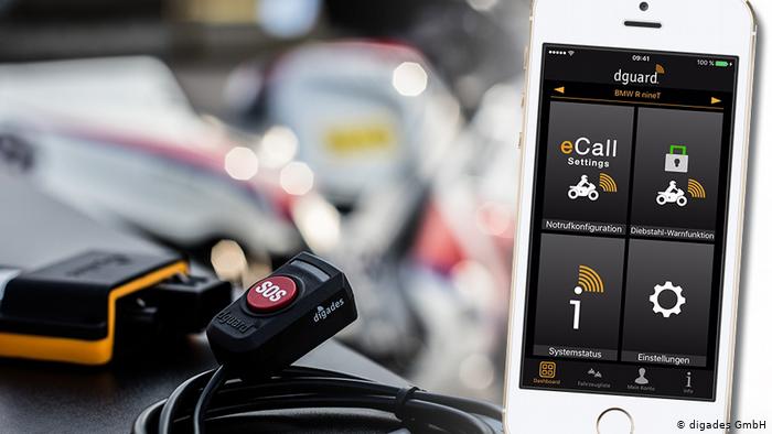 Bildüberschrift: Deutscher Mobilitätspreis/ dguard – eCall-System für Motorräder (digades GmbH)