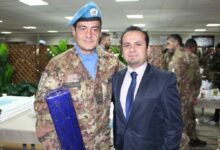 الدكتور حسن تاج الدين مشاركًا حفل تسلم وتسليم في قيادة القطاع الغربي لليونيفيل 112112