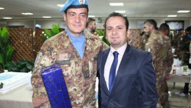 الدكتور حسن تاج الدين مشاركًا حفل تسلم وتسليم في قيادة القطاع الغربي لليونيفيل 112112