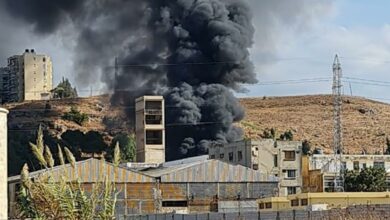 إندلاع حريق كبير خلف مؤسسة مياه لبنان الشمالي 112112