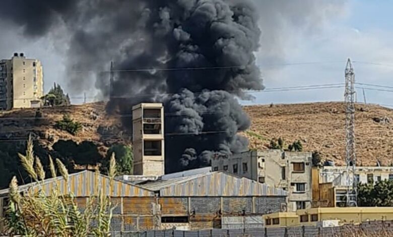 إندلاع حريق كبير خلف مؤسسة مياه لبنان الشمالي 112112