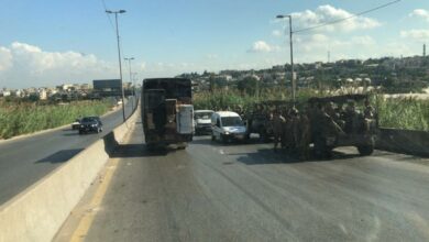 إعادة فتح الطريق عند جسر نهر البارد في المحمرة عكار 112112