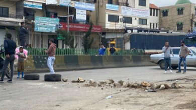 قطع السير على مستديرة العبدة 112112