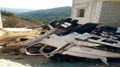 إنقلاب سيارة على طريق نهر الحمام داريا نتج عنه جريحين 112112