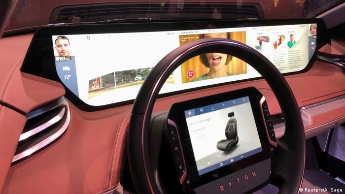 Das Fahrzeuginnere des E-Autos M-Byte des chinesischen Herstellers Byton