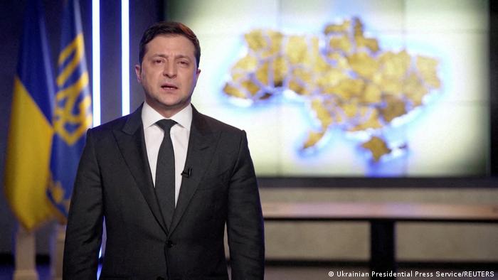 Ukraine | Ansprache Präsident Wolodymyr Selenskyj nach Ankündigung der russischen Militäroperation